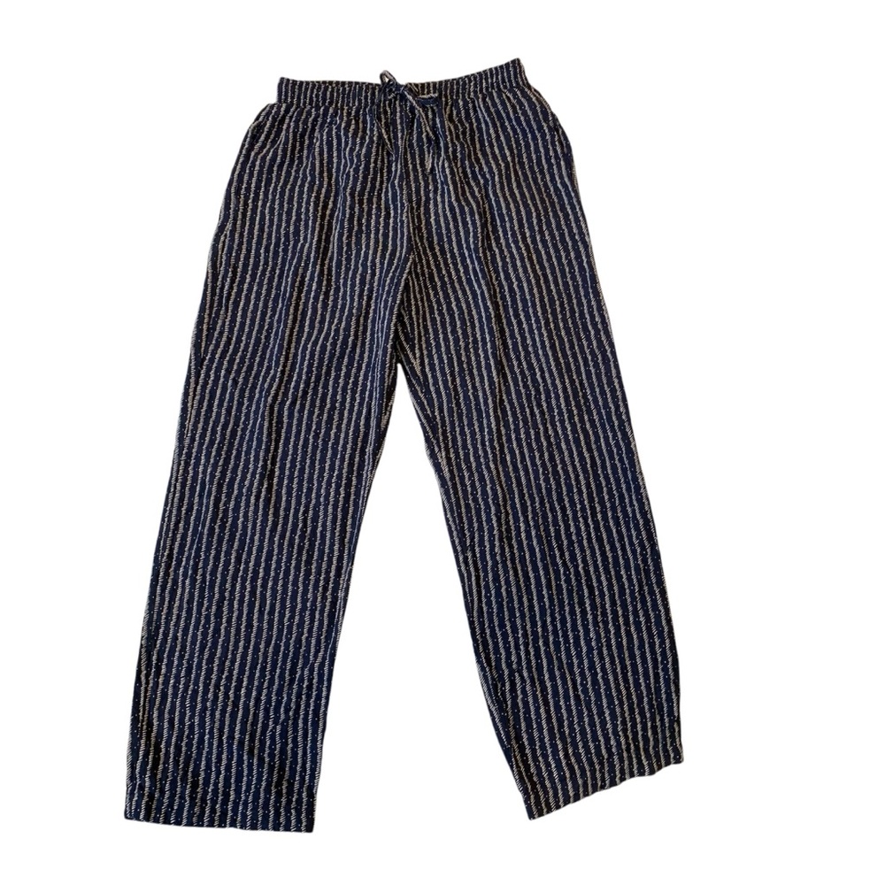 SAG HARBOR | Petite Women’s Wide Leg Flowy Pants Size Small Navy/Tan Pattern